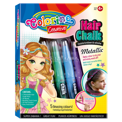Pastele kredowe do włosów Colorino Metallic, 5 kolorów